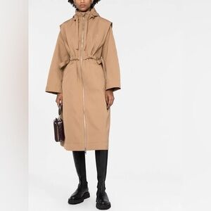 Ganni hooded trench coat